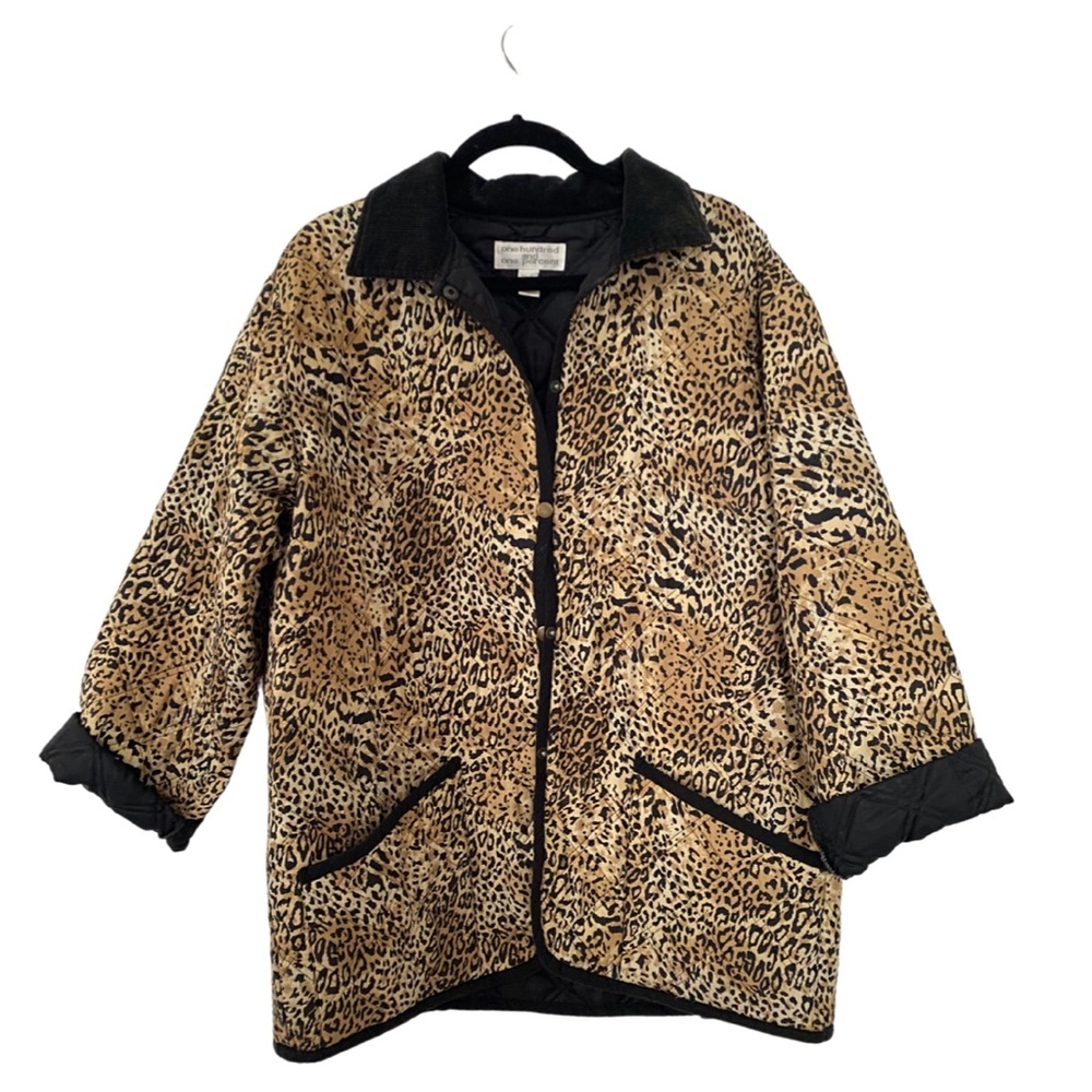 100% SILK quilted oversized animal print jacket